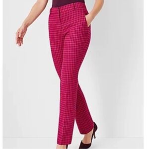 Ann Taylor The Sophia Straight Pant In Houndstooth - Curvy Fit NWT Size 18